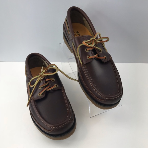 Men/'s Sperry Top-Sider Billfish 3-Eye Boat Shoes Dark Tan Leather All Sizes NIB